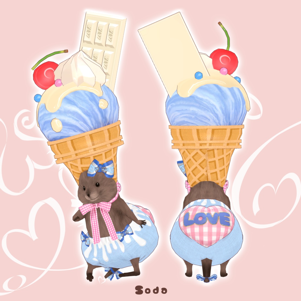 チョコアイスのぼうし🍨🍫【クアッカワラビーちゃん】