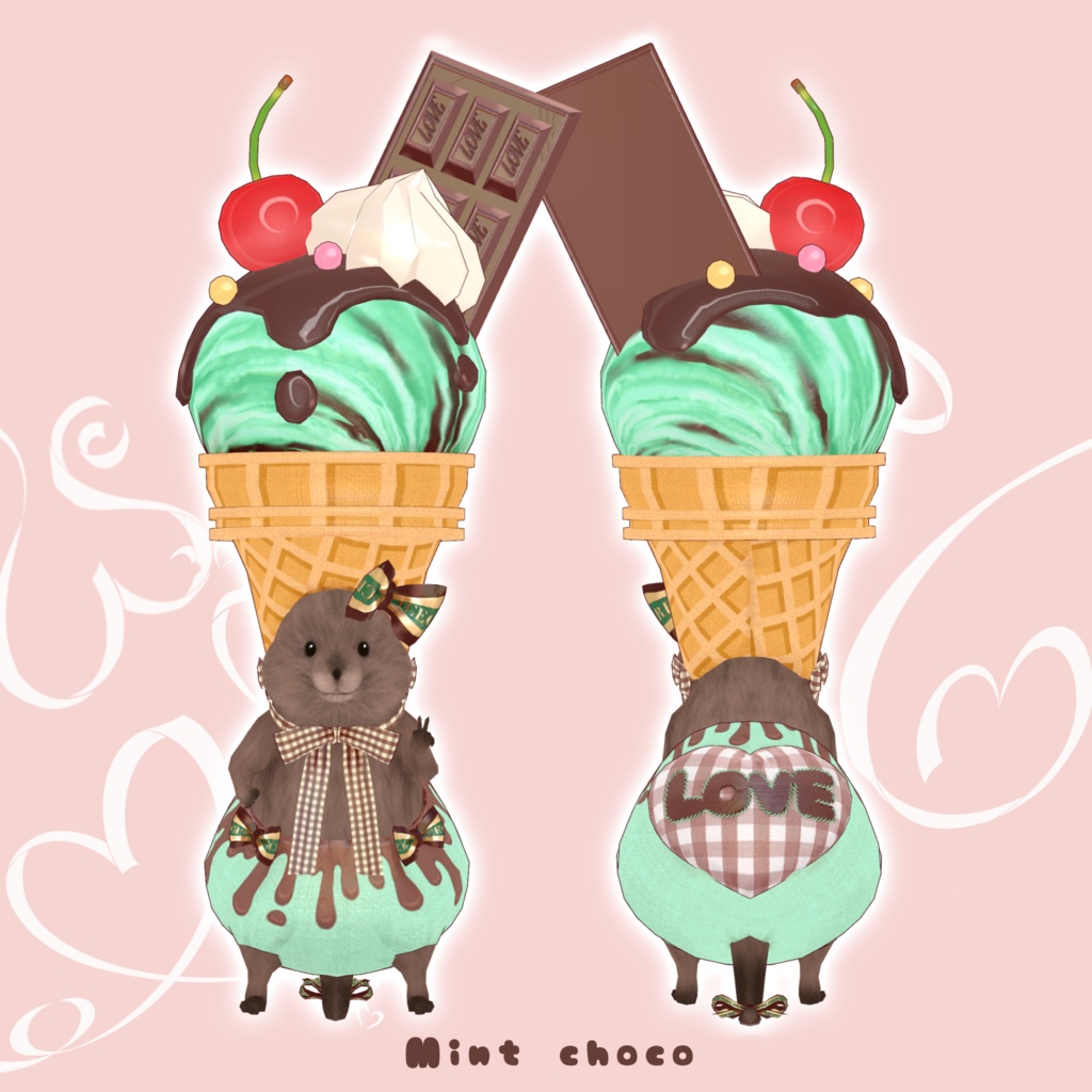 チョコアイスのぼうし🍨🍫【クアッカワラビーちゃん】