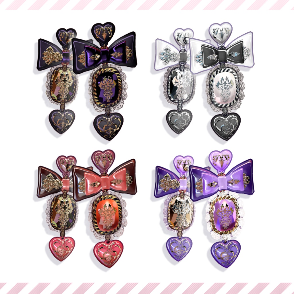 BIGリボンハートピアス🎀