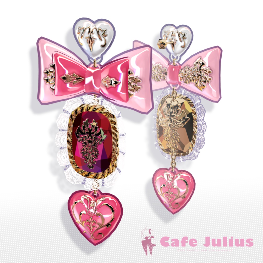 BIGリボンハートピアス🎀