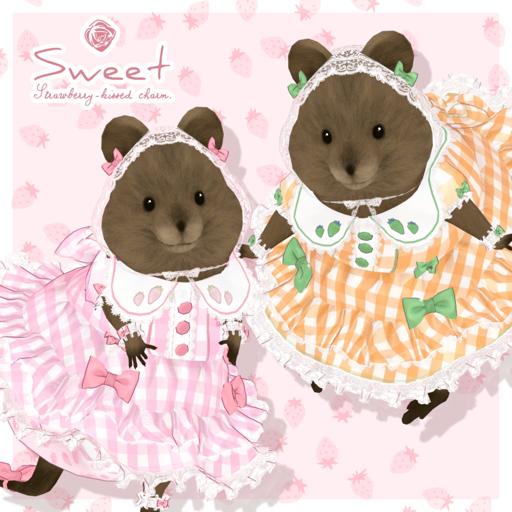 いちごのガーリーワンピース🍓【クアッカワラビーちゃん】