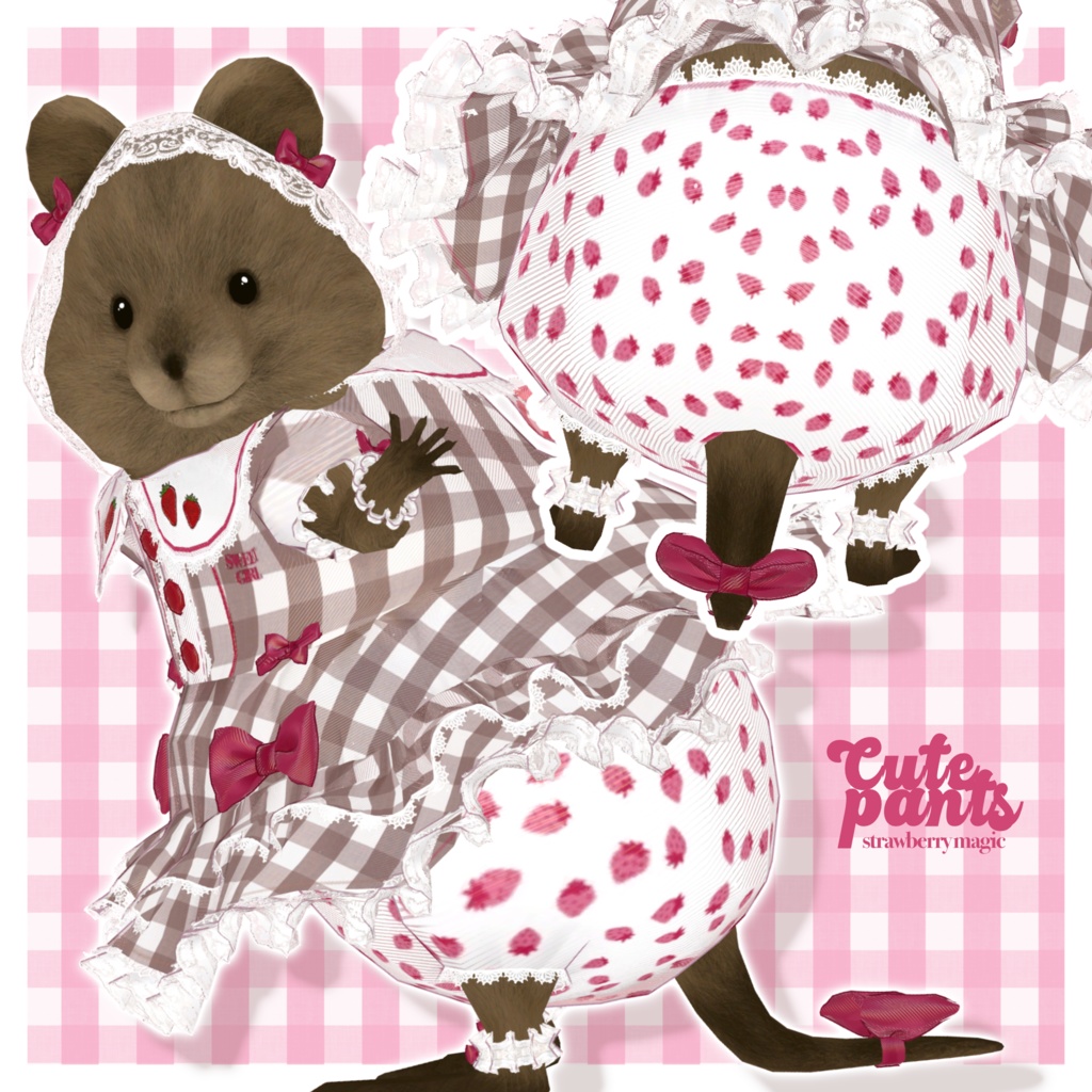 いちごのガーリーワンピース🍓【クアッカワラビーちゃん】
