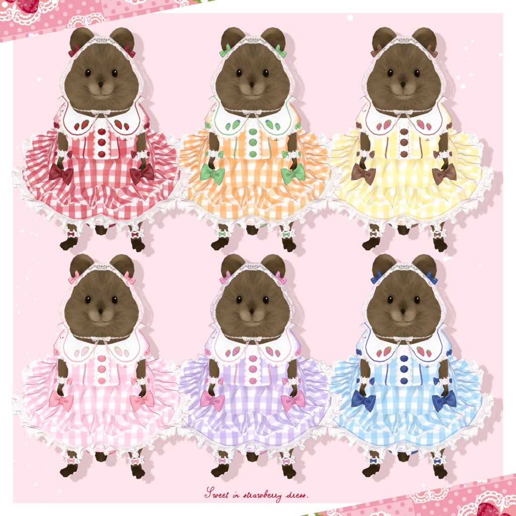 いちごのガーリーワンピース🍓【クアッカワラビーちゃん】