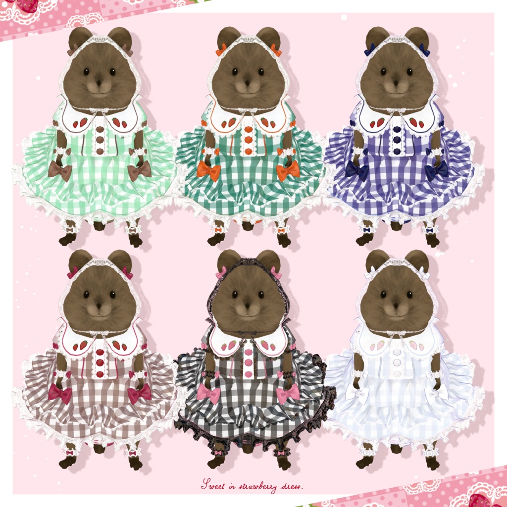 いちごのガーリーワンピース🍓【クアッカワラビーちゃん】