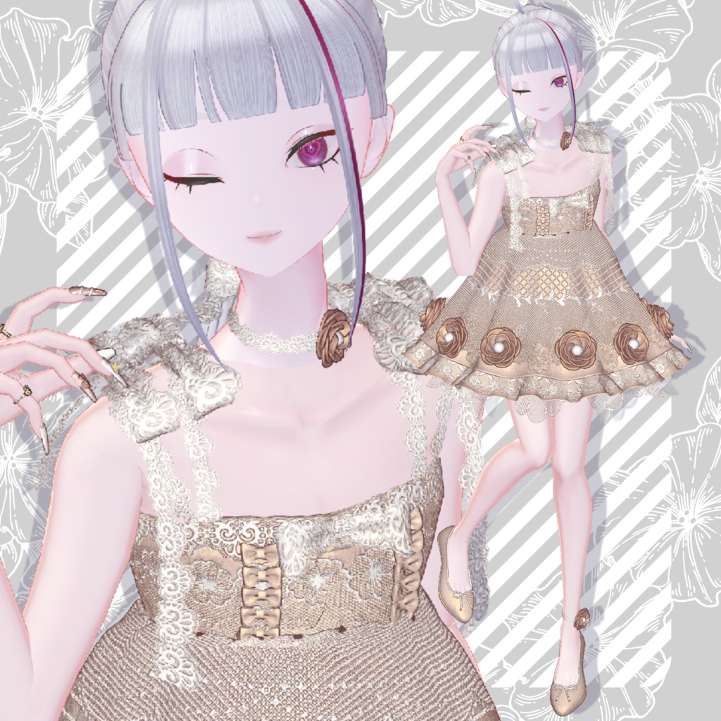 【無料FREE】サマーフラワーズドレス🌼【ブロキマナク・ポチ】