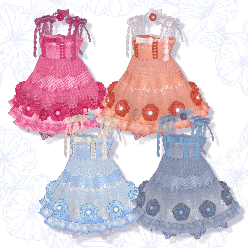 【無料FREE】サマーフラワーズドレス🌼【ブロキマナク・ポチ】