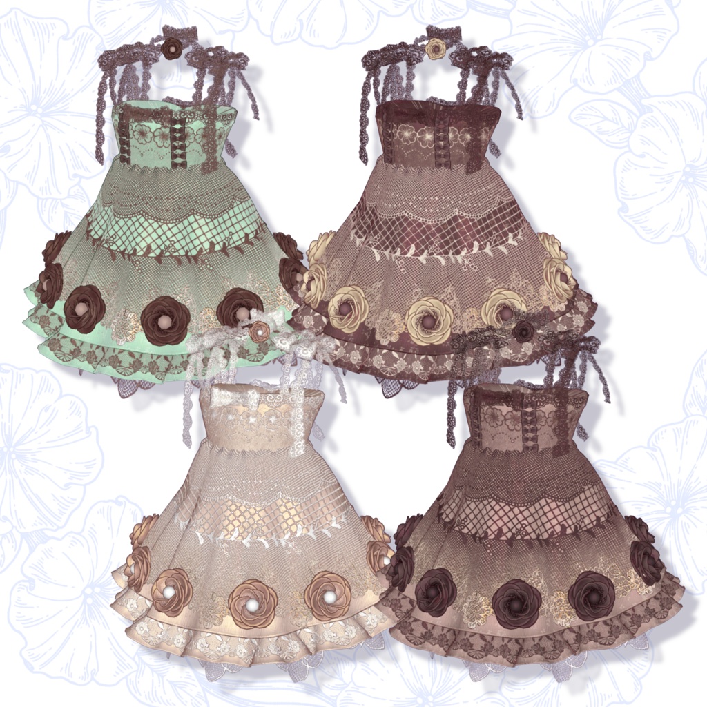 【無料FREE】サマーフラワーズドレス🌼【ブロキマナク・ポチ】