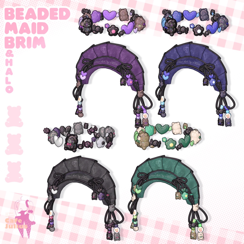 ビーズのメイドブリム&ヘイローセット🌼💞🧸