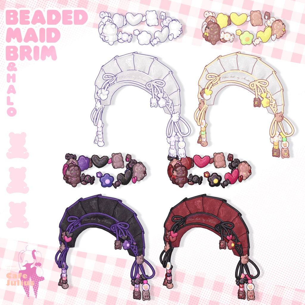 ビーズのメイドブリム&ヘイローセット🌼💞🧸