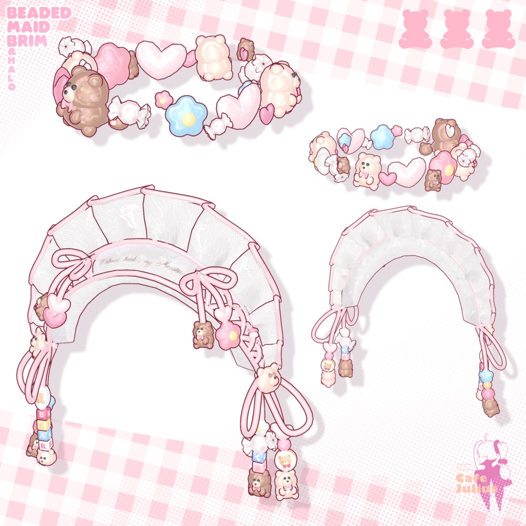 ビーズのメイドブリム&ヘイローセット🌼💞🧸
