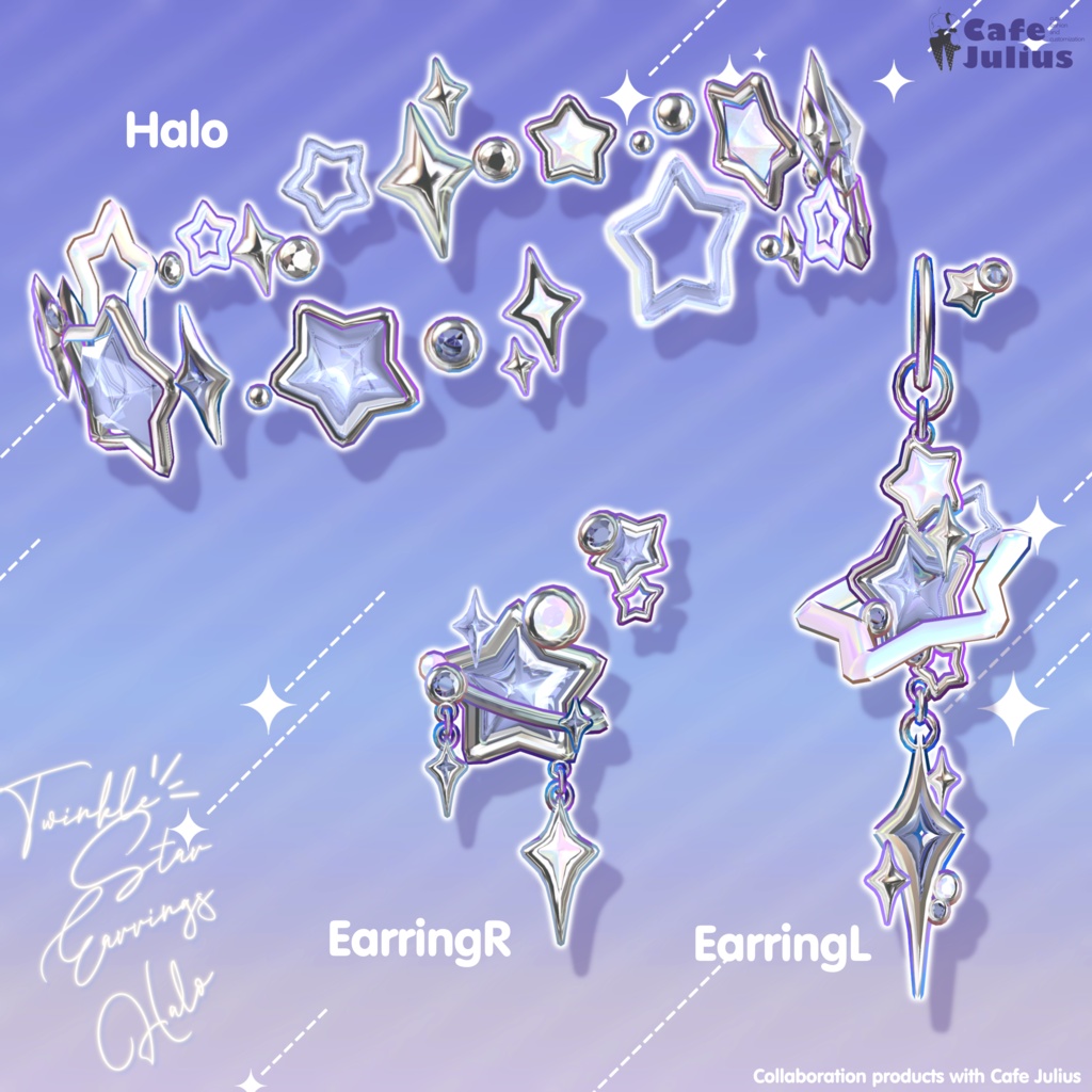 きらきら星ピアス&ヘイロー🌟【7月 #かふぇゆり で無料Getチャンス!】