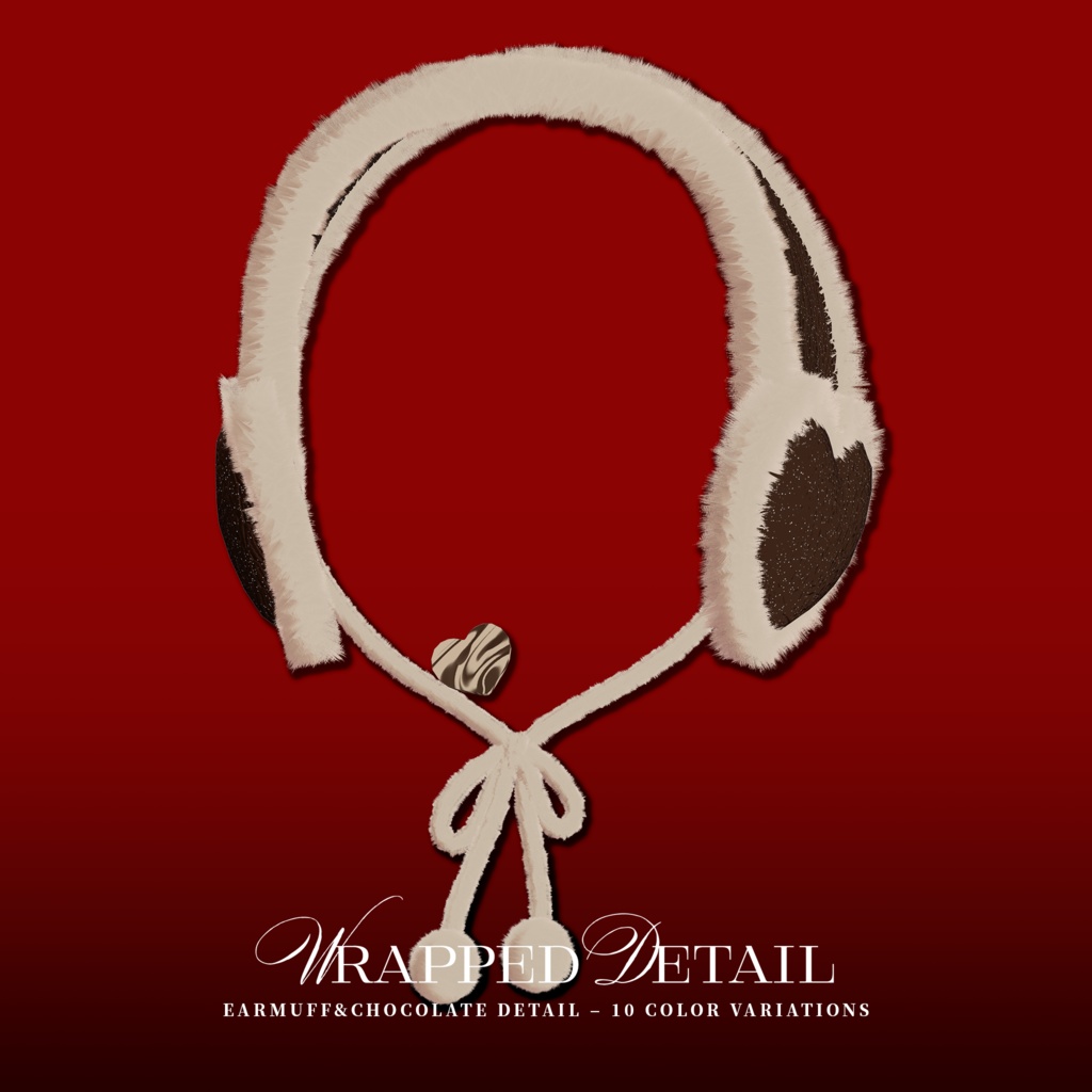 【🍫ネイル・イヤーマフ・チョコ】Wrapped Detail【VRChat想定】