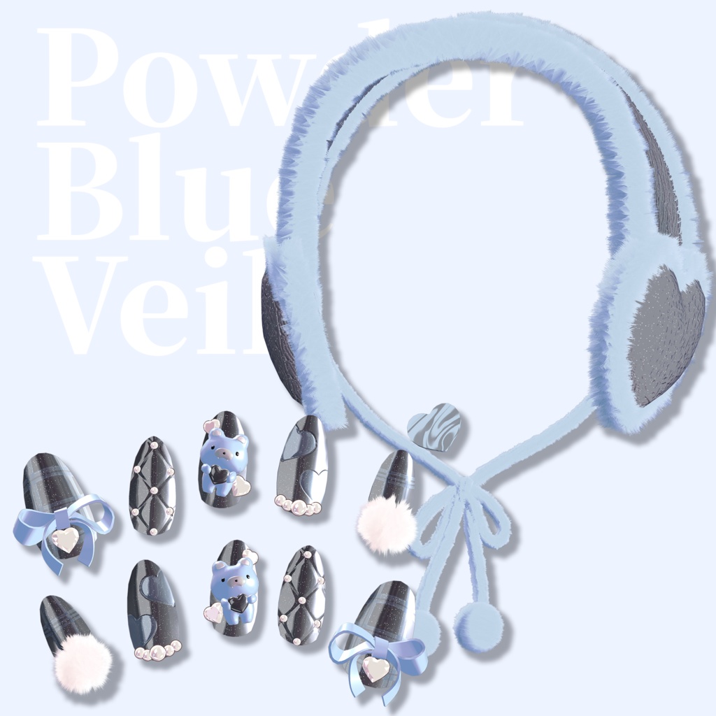 【🍫ネイル・イヤーマフ・チョコ】Wrapped Detail【VRChat想定】