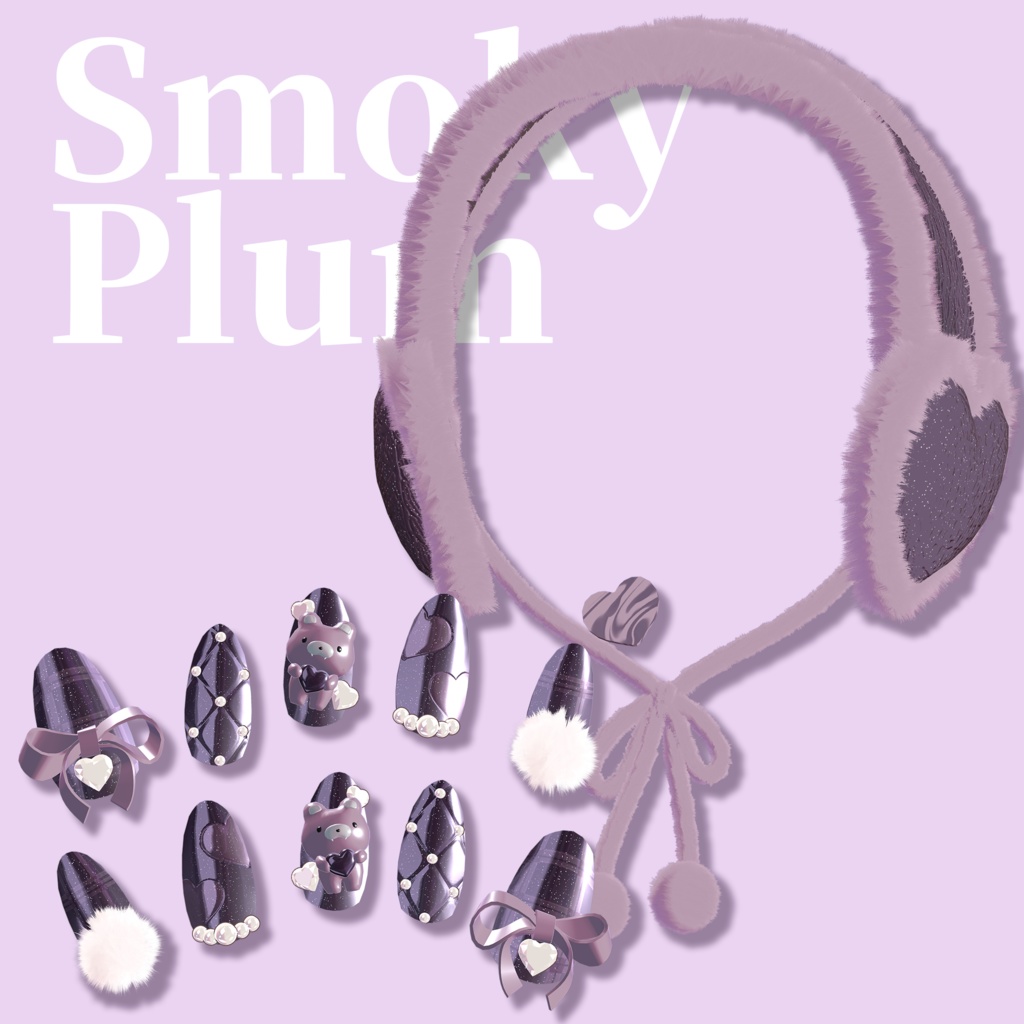 【🍫ネイル・イヤーマフ・チョコ】Wrapped Detail【VRChat想定】