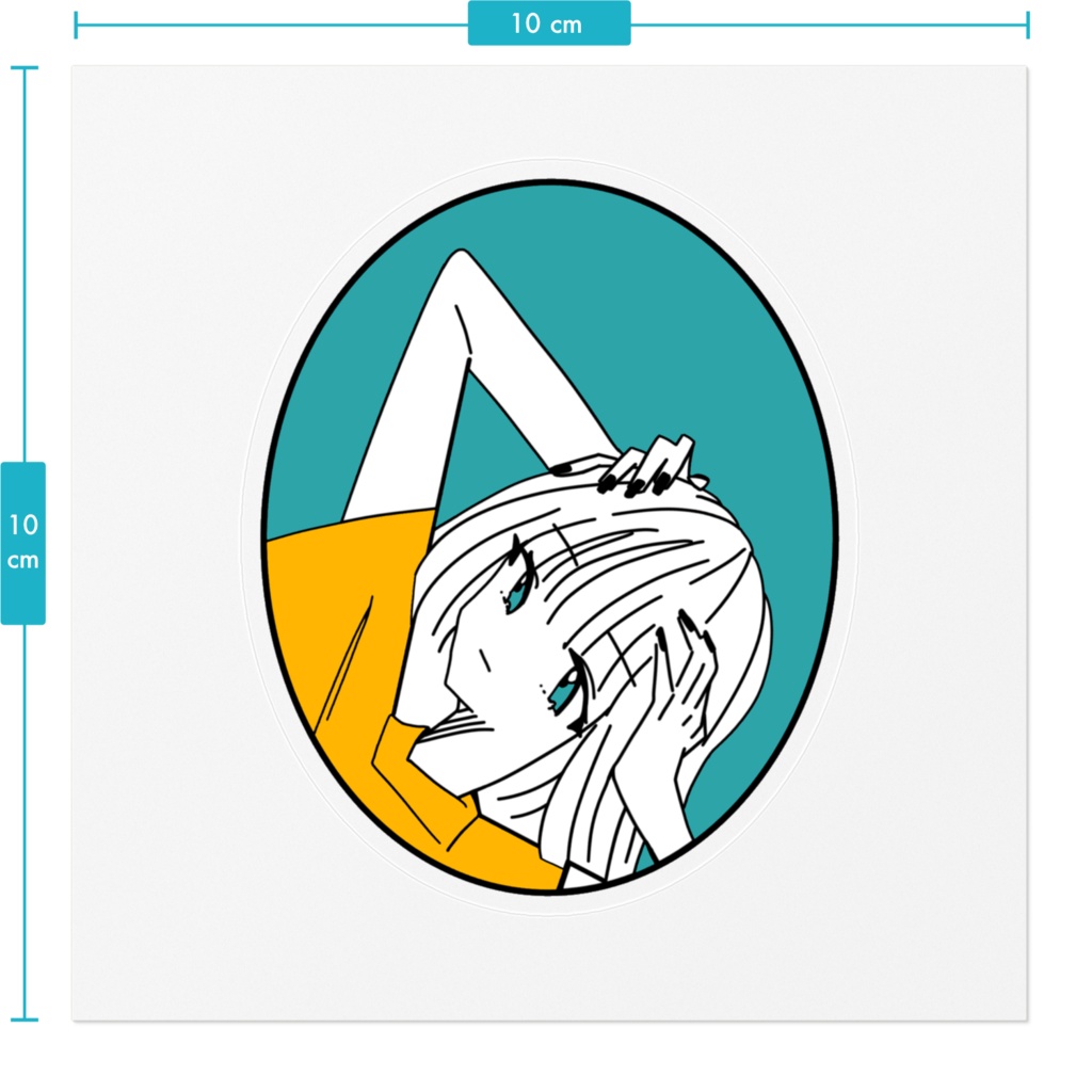 落下ステッカー(ブルー×イエロー)