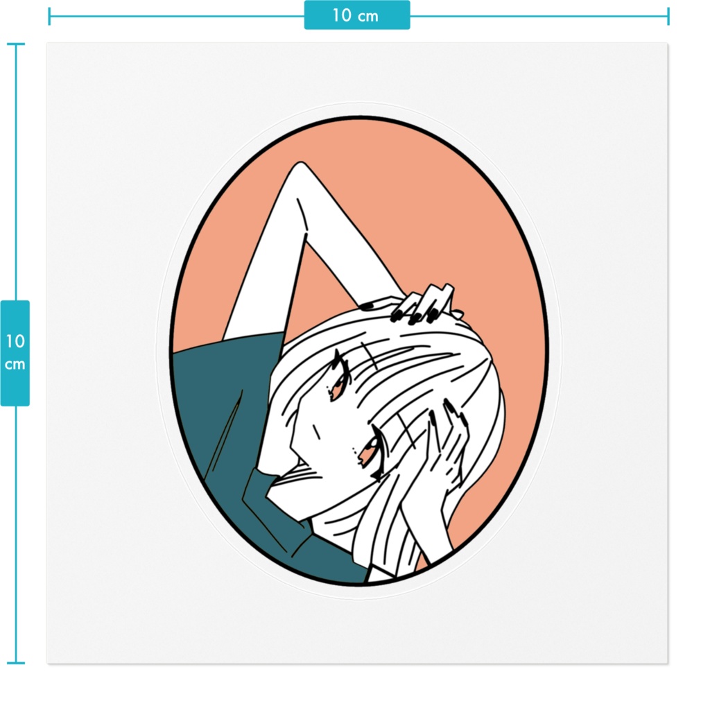 落下ステッカー(ピンク×ネイビー)
