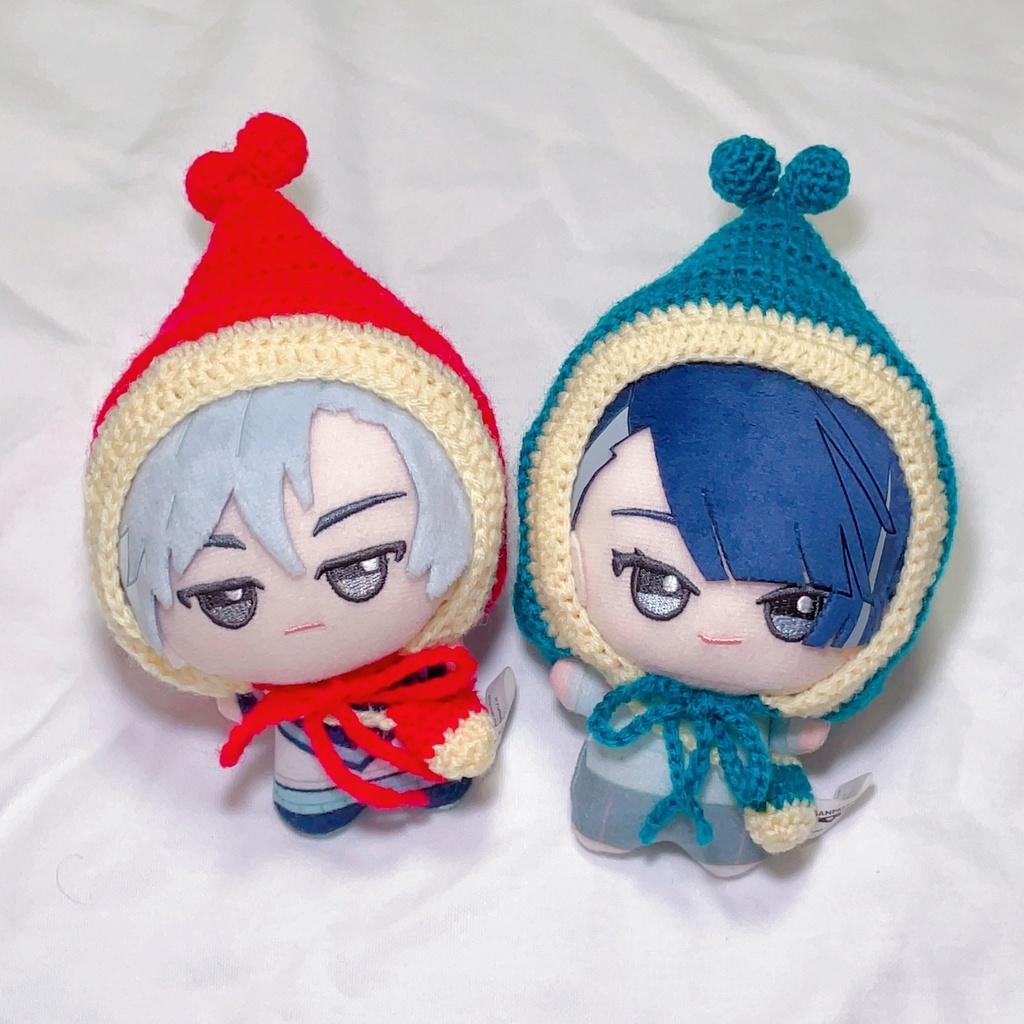 【10〜12cmぬい用】ぽんぽんずきん＆ポシェットセット