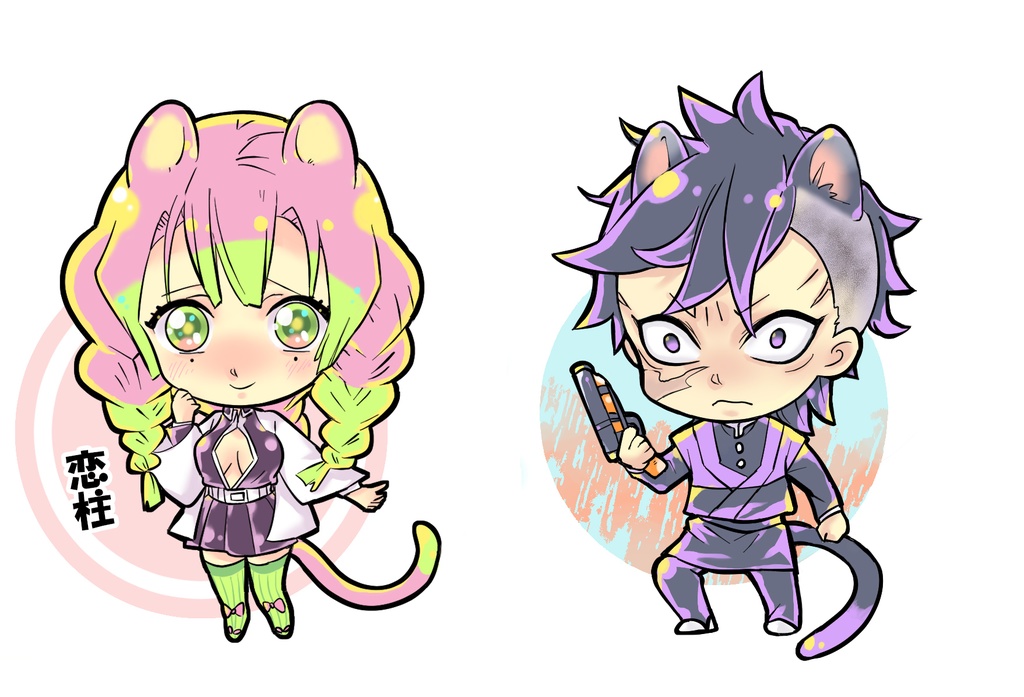 『新作』猗窩座 童磨【鬼滅の刃】同人ステッカー 富岡 炭治郎 煉獄 甘露寺 玄弥