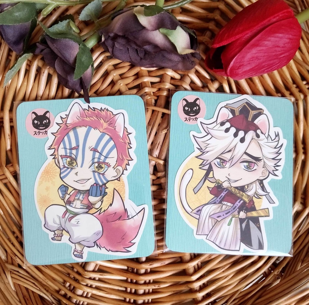 『新作』猗窩座 童磨【鬼滅の刃】同人ステッカー 富岡 炭治郎 煉獄 甘露寺 玄弥