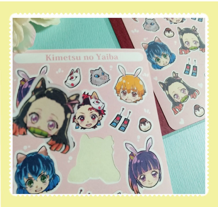 【鬼滅の刃】同人シール かまぼこ隊(ねずこ 炭治郎 カナヲ 伊之助 善逸)