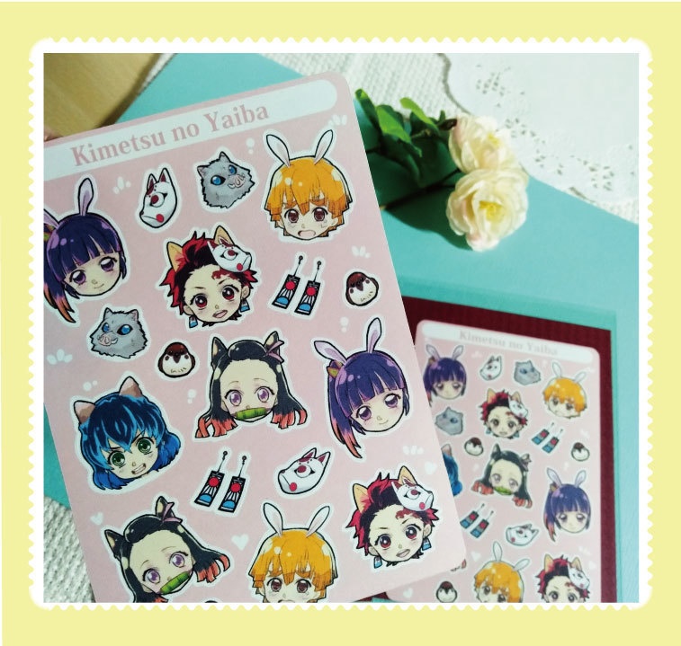 【鬼滅の刃】同人シール かまぼこ隊(ねずこ 炭治郎 カナヲ 伊之助 善逸)