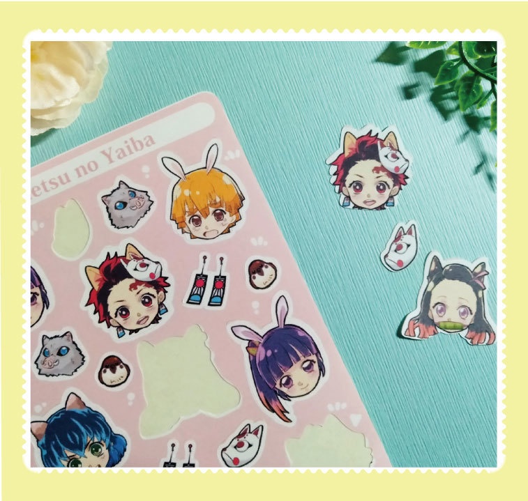 【鬼滅の刃】同人シール かまぼこ隊(ねずこ 炭治郎 カナヲ 伊之助 善逸)