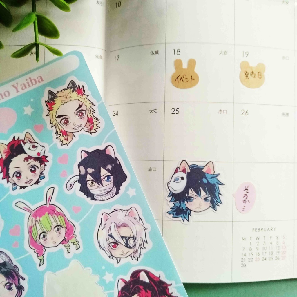 猫、くま、うさぎ、桜 クラフト紙シール レター 手帳デコに