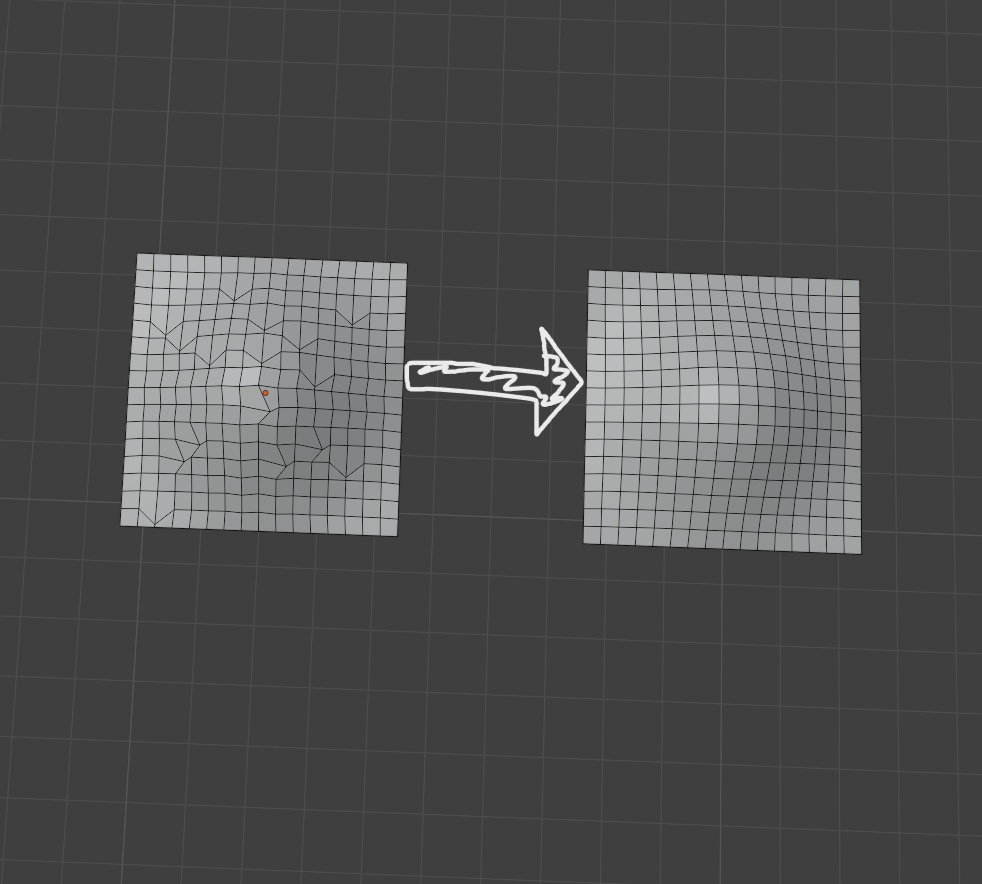 【blender】メッシュ均一化ツールアドオンUniform_Mesh_Relax