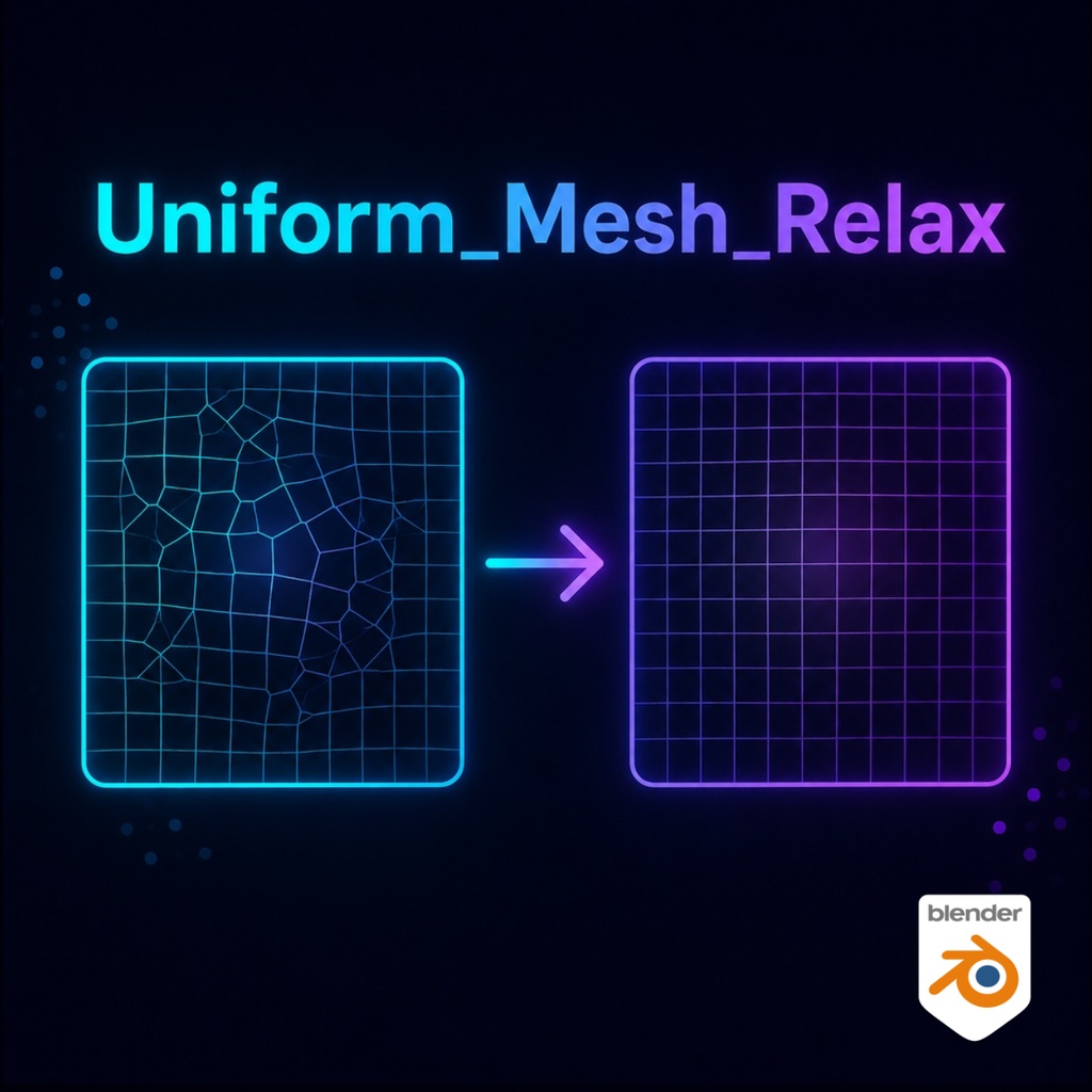 【blender】メッシュ均一化ツールアドオンUniform_Mesh_Relax
