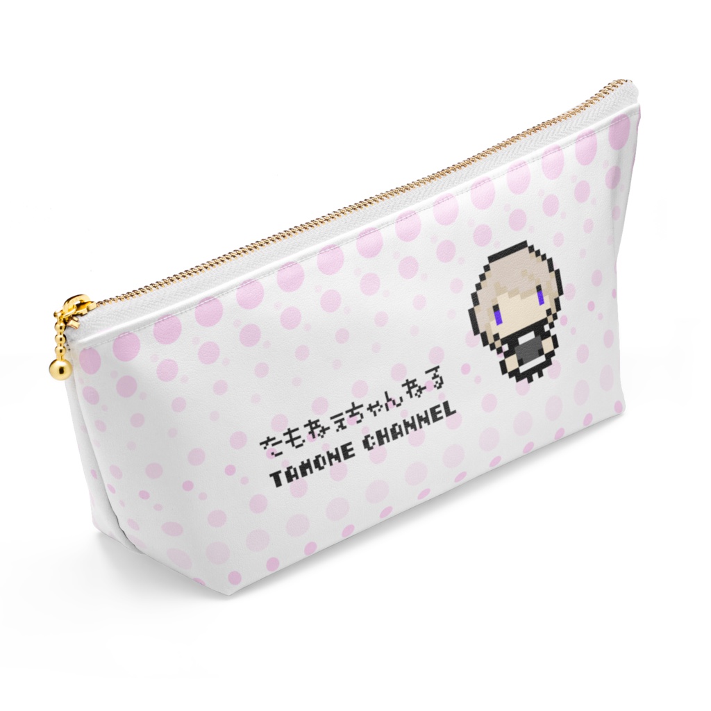 【受注生産】たもねドットポーチ・ピンク