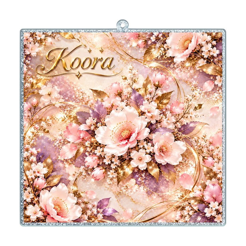 Koora 開運Blossom ラメアクリルキーホルダー(全3サイズ) Koora Lucky Blossom Glitter Acrylic Keychain (3 Sizes)