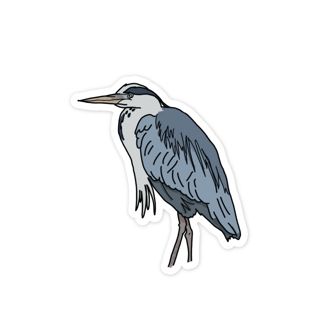 鳥が描いたアオサギ