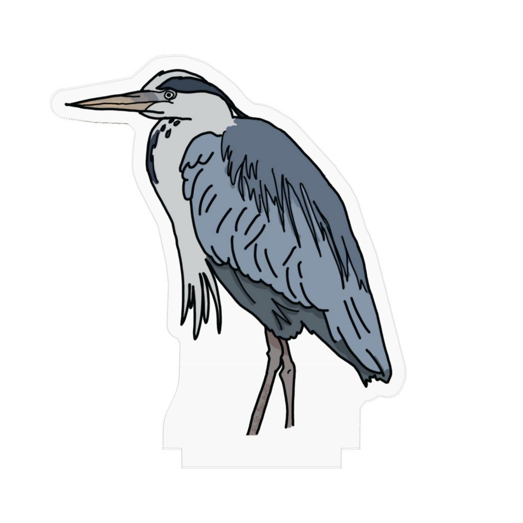 鳥が描いたアオサギのアクスタ