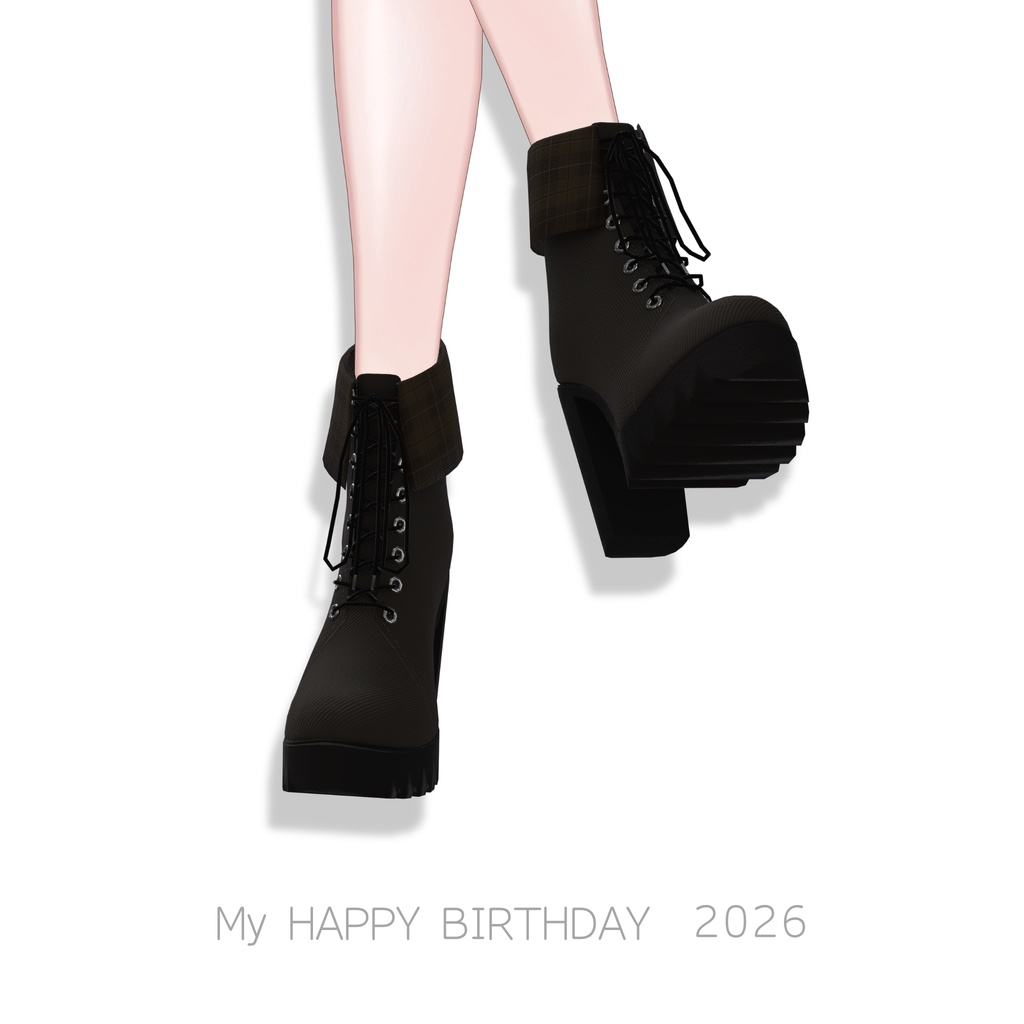 【期間限定無料】Noir Tartan Boots【My HAPPY BIRTHDAY 2026】