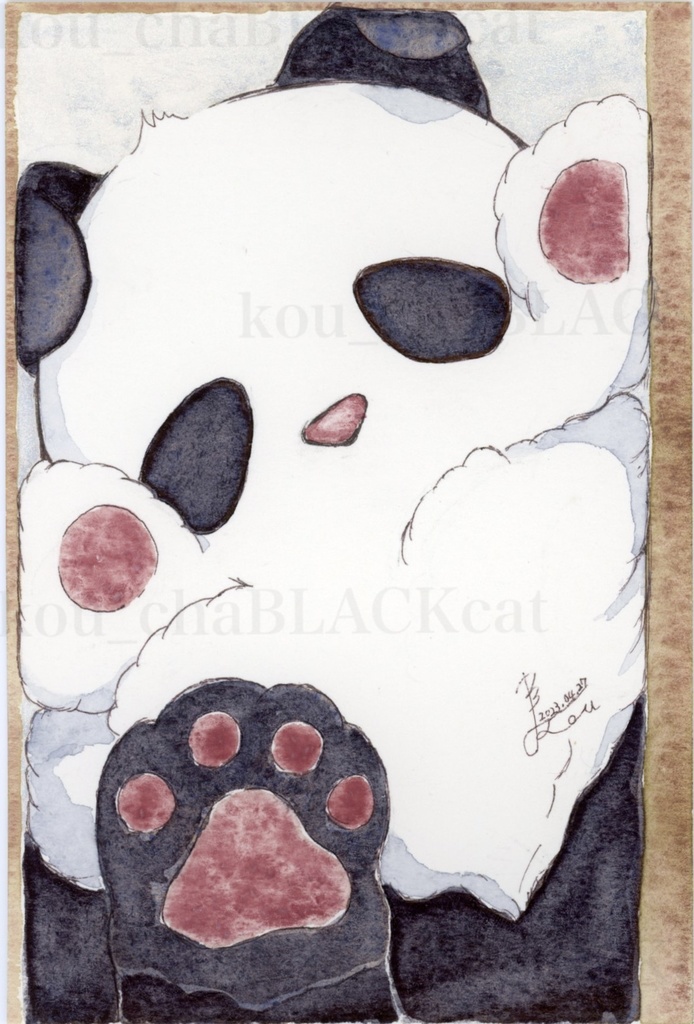 【原画】ぎゅパンダ ポストカード