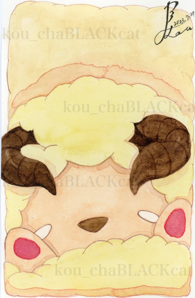 【原画】おひつじちゃん🐑ポストカード