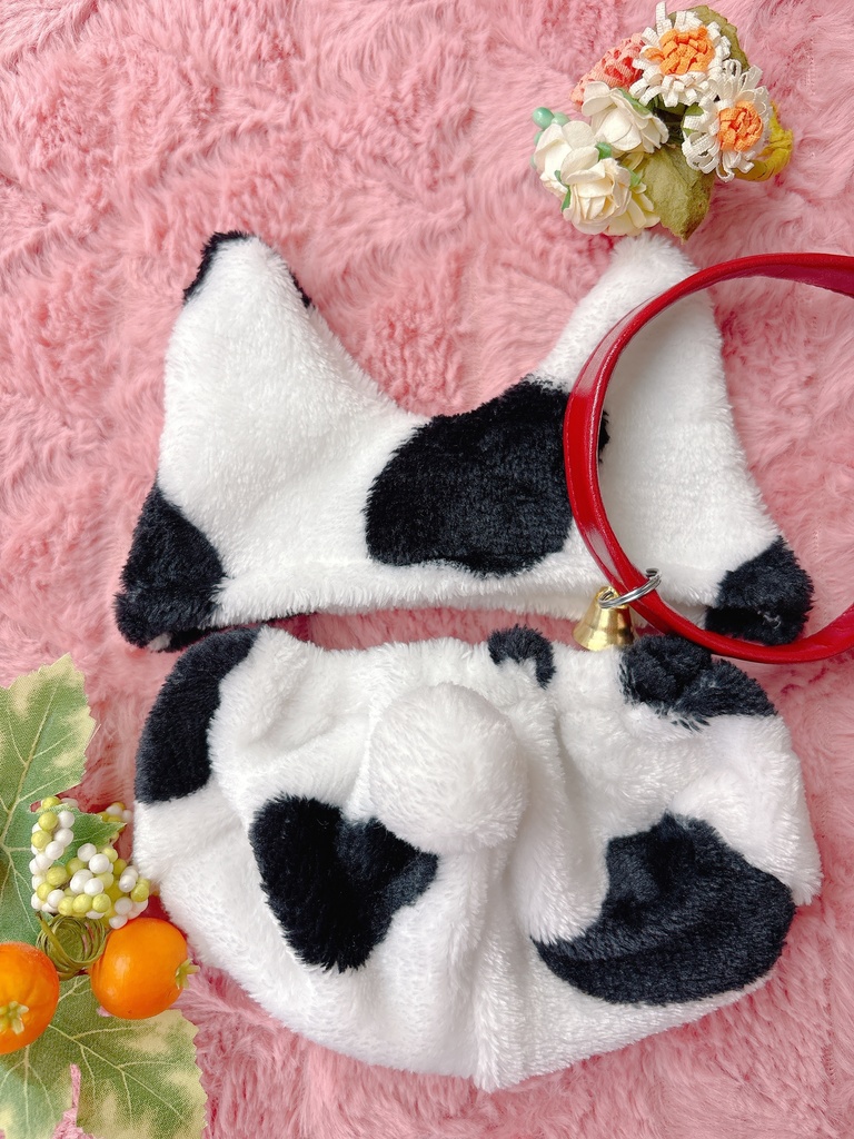 もこもこセットアップ ウシさん しっぽ付き コスチューム