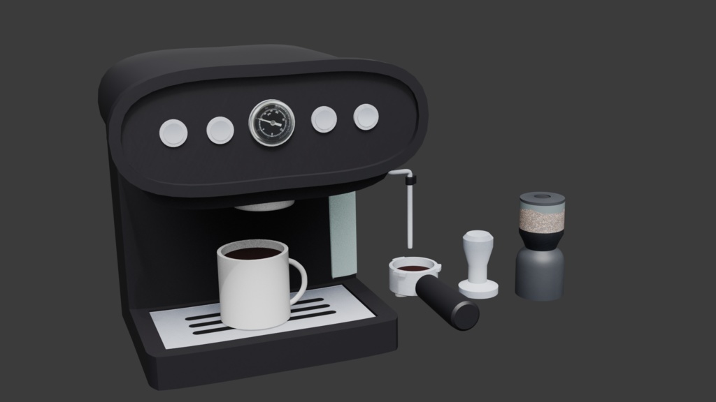 [3Dモデル]コーヒーメーカーセット