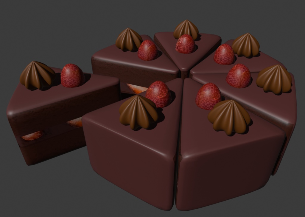 [3Dモデル]ケーキセット2