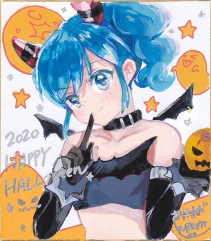 あおいちゃんハロウィンの色紙