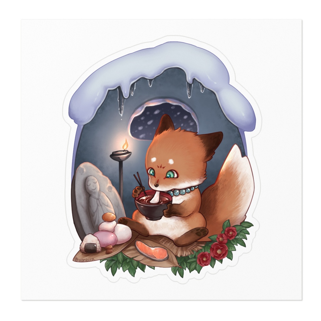 冬きつねステッカー