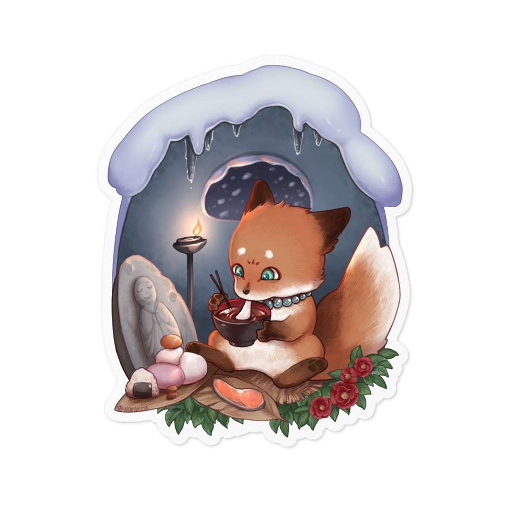 冬きつねステッカー