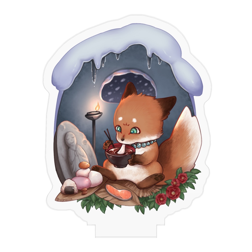 冬きつねアクリルフィギュア