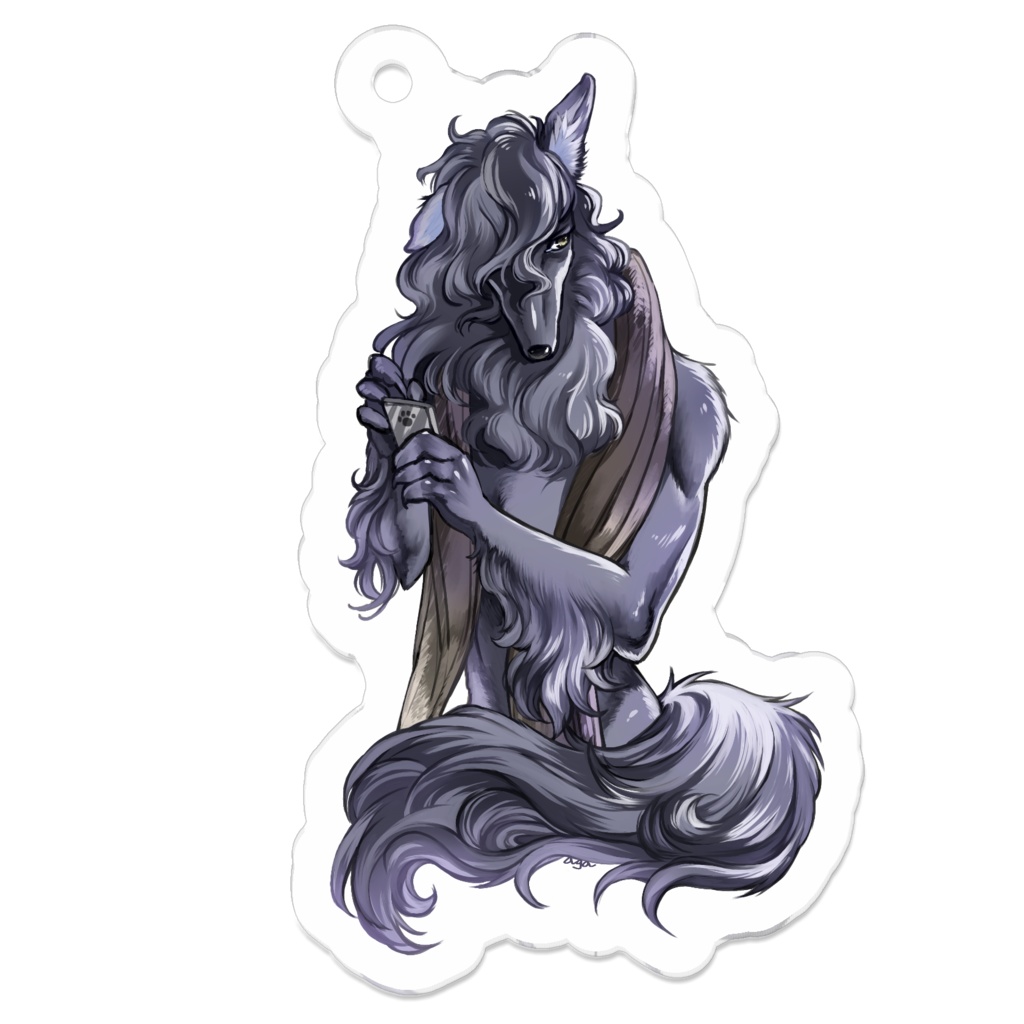 ブラックボルゾイアクリルキーホルダー