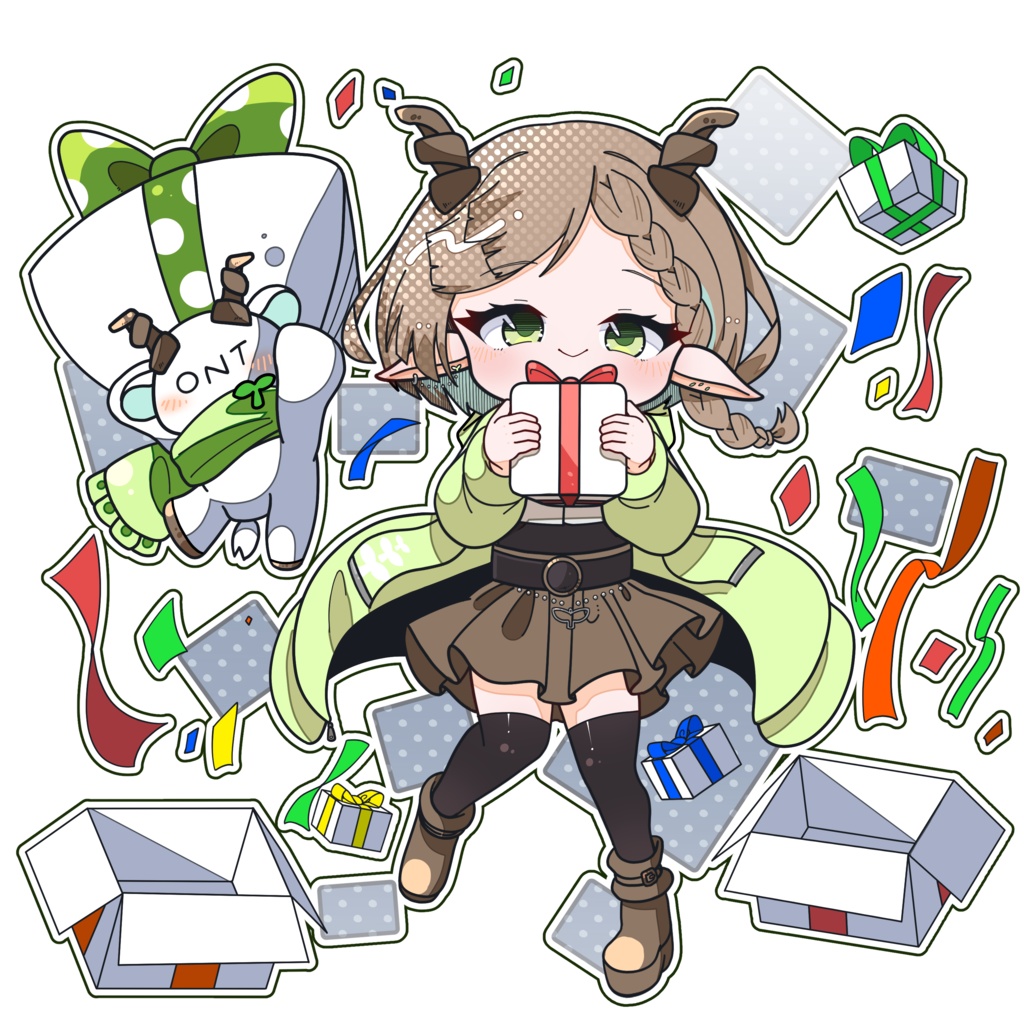 プレゼントぽんた（背景あり）
