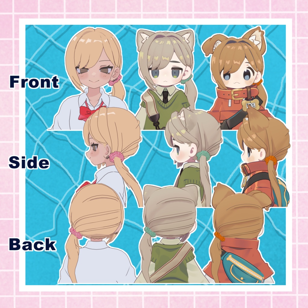 ⭐SALE⭐【凪夜瑠璃/キプフェル/まめひなた対応】あちあちサイドテール