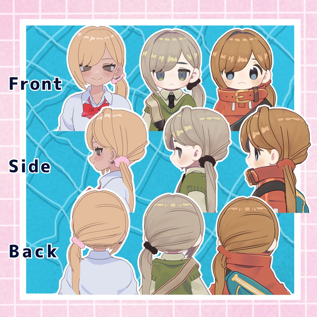 【5アバター対応】あちあちサイドテール