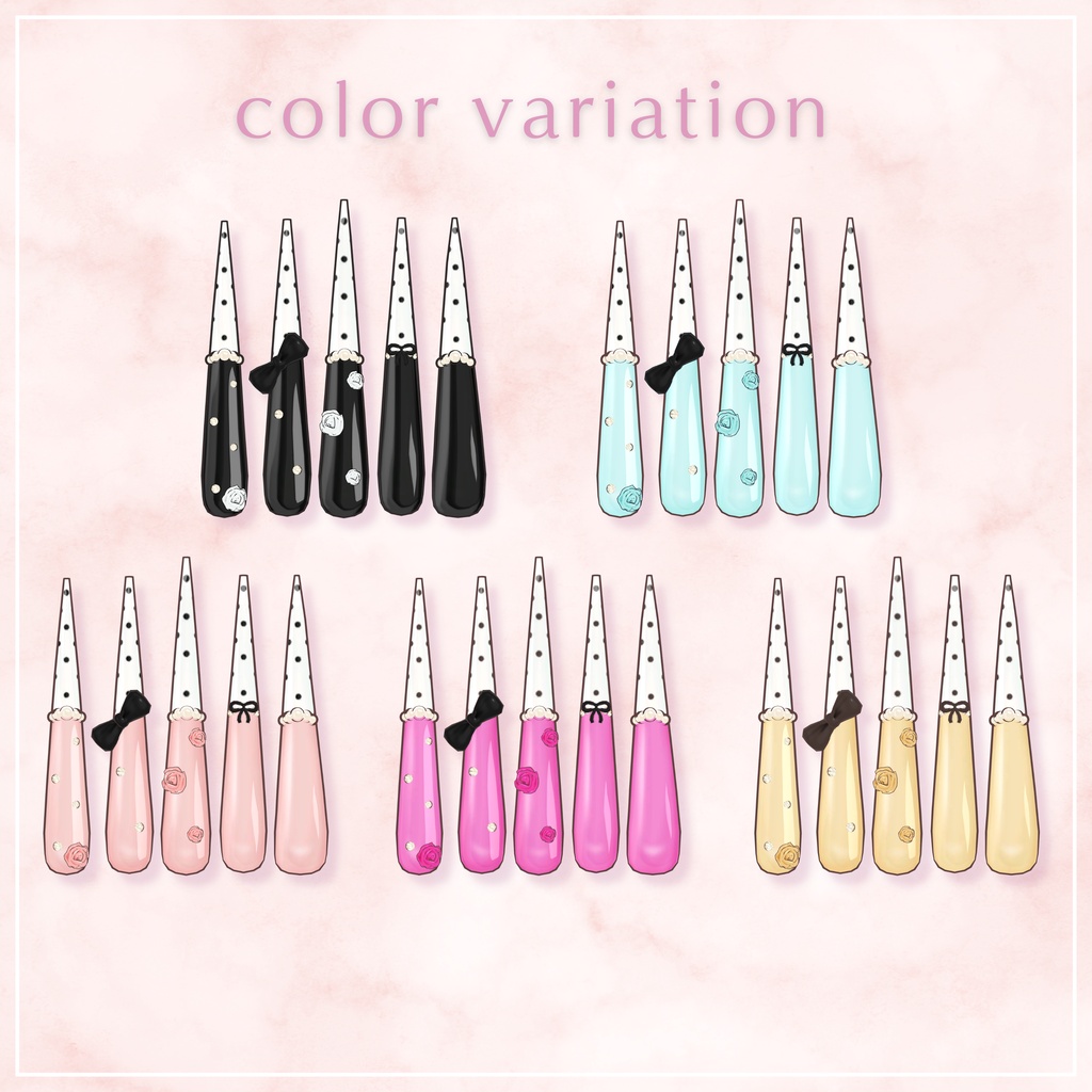【5アバター対応】Rosé Princess Nail