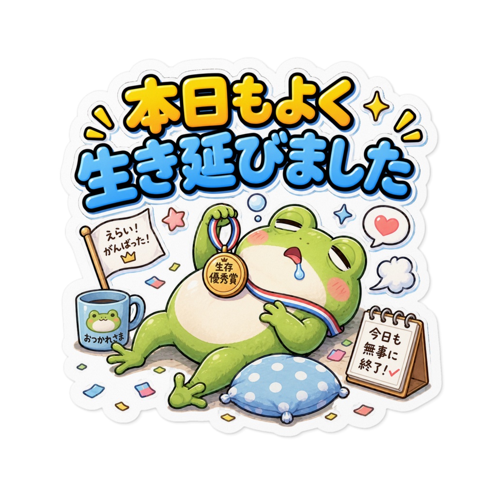 本日もよく生き延びました / カエル