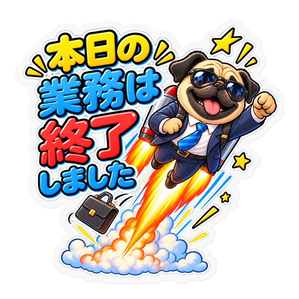 本日の業務は終了しました / パグ
